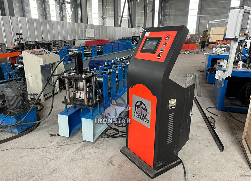 “Automatic Two Sizes U Channel Roll Former 30x50 30x70mm Roller Shutter Door Guide Rail Forming Machine Nicaragua Market U Guide Rail Forming Machine Combined 2 Size Shutter Door Track Roll Forming ”
