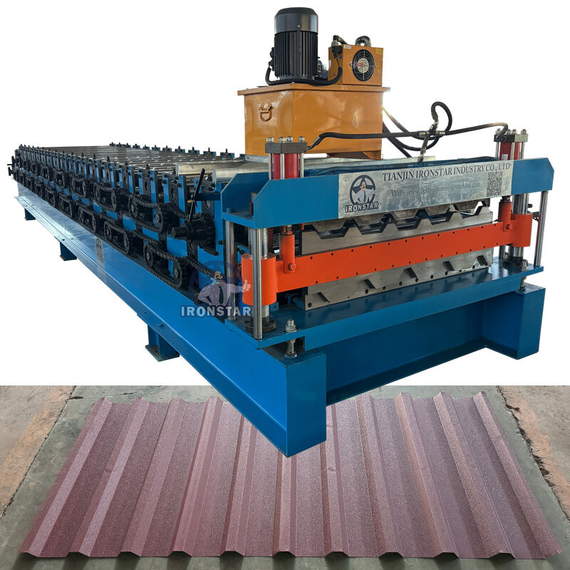 “Ironstar Rib 7 Rib Double Deck 750 Roof Sheet Roll Forming Machine Automatic Trapezoidal Metal Roof Former for Malaysia”